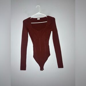 Abercrombie & Fitch Micro Ribbed stretchy Long Sleeve Bodysuit size XS